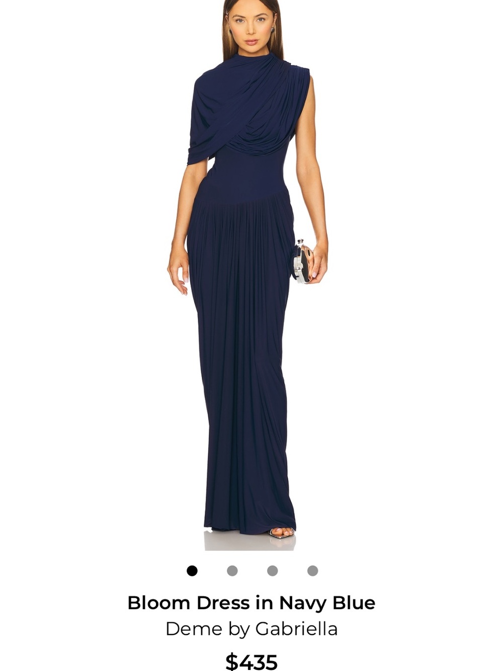 Deme by Gabriella Navy Blue One-Shoulder Maxi Dress